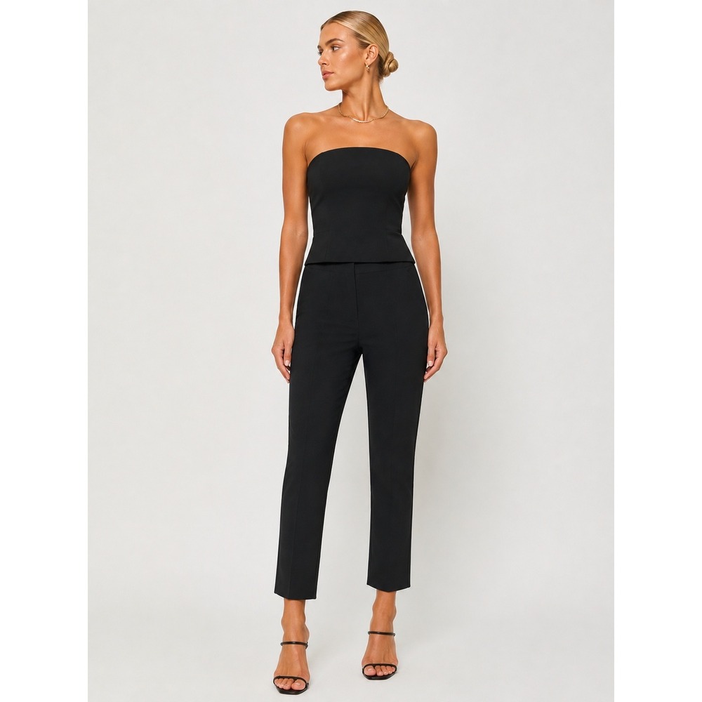Vince Classic Black Stretch Stitch Front Seam Leggings Side Zip Pants M